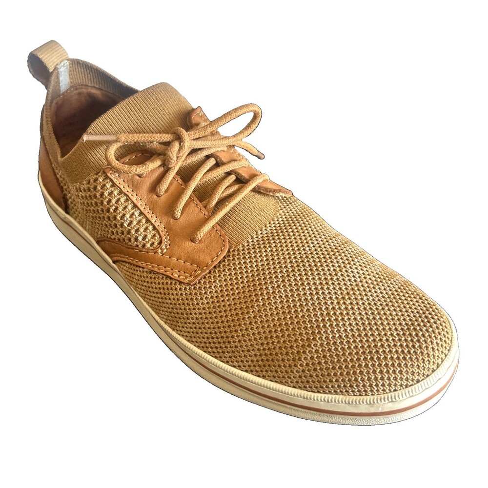 JOHNSTON & MURPHY Trenton Mens 8 .5 M Tan Knit Slip On Sneaker Preppy